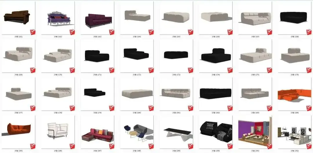 5.5G，1338个家具模型隔断、壁炉、茶几、桌子、凳子  沙发、床、柜子、中式家具-5